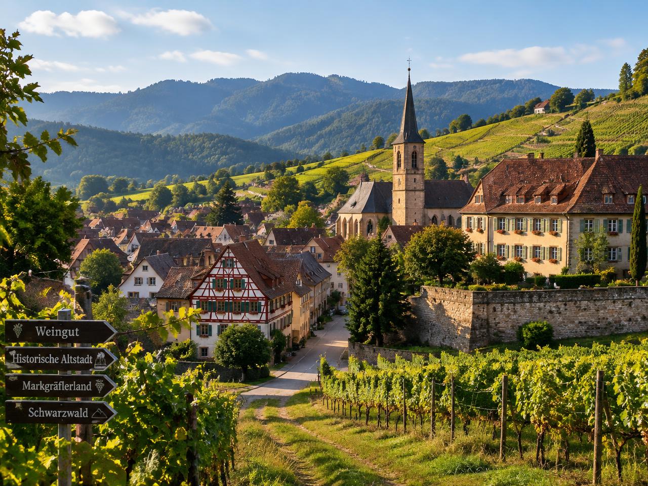 Stadtansicht Müllheim im Markgräflerland
